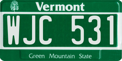 VT license plate WJC531