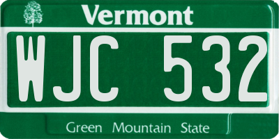 VT license plate WJC532
