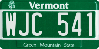 VT license plate WJC541