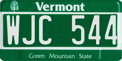 VT license plate WJC544