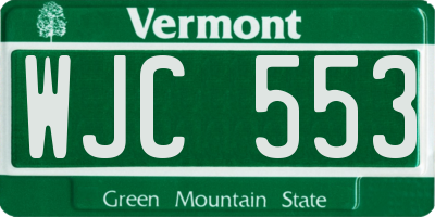 VT license plate WJC553