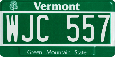 VT license plate WJC557