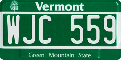 VT license plate WJC559
