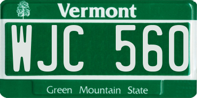 VT license plate WJC560