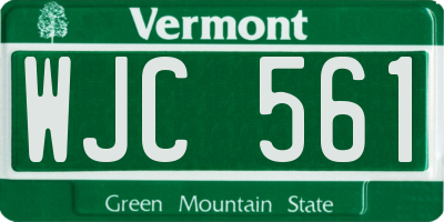 VT license plate WJC561