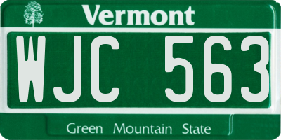 VT license plate WJC563