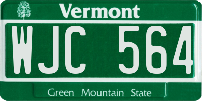 VT license plate WJC564