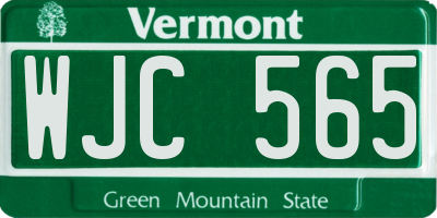 VT license plate WJC565
