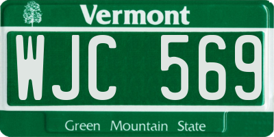 VT license plate WJC569