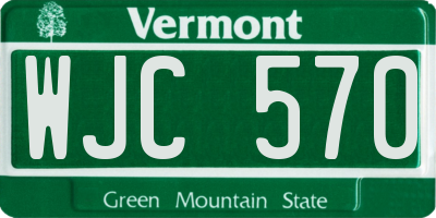 VT license plate WJC570