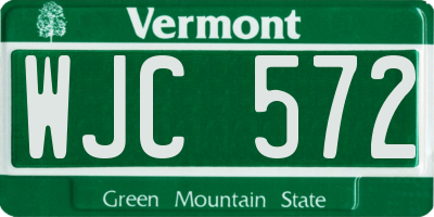 VT license plate WJC572