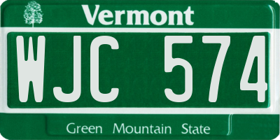 VT license plate WJC574