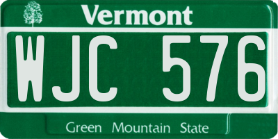 VT license plate WJC576