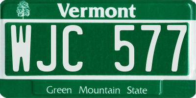 VT license plate WJC577