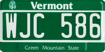 VT license plate WJC586