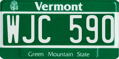 VT license plate WJC590