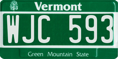 VT license plate WJC593