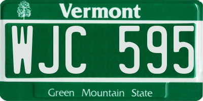 VT license plate WJC595