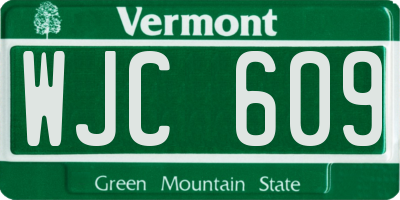 VT license plate WJC609
