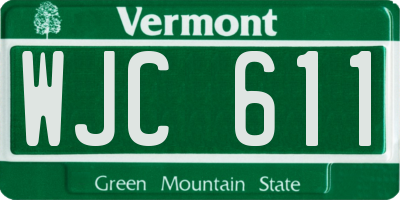 VT license plate WJC611