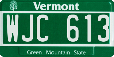 VT license plate WJC613