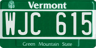 VT license plate WJC615