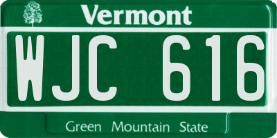 VT license plate WJC616