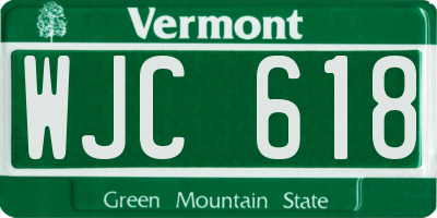 VT license plate WJC618