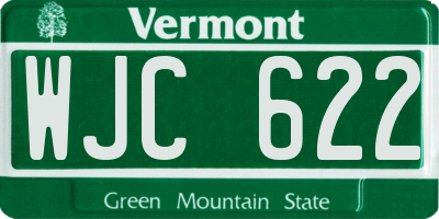 VT license plate WJC622