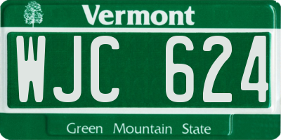 VT license plate WJC624