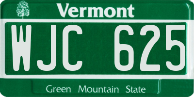 VT license plate WJC625