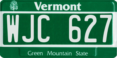 VT license plate WJC627