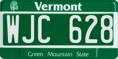 VT license plate WJC628