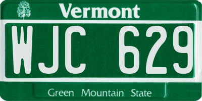 VT license plate WJC629