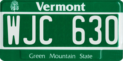 VT license plate WJC630