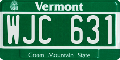 VT license plate WJC631