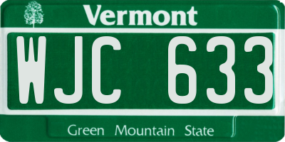 VT license plate WJC633
