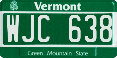 VT license plate WJC638