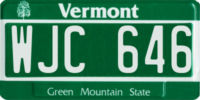 VT license plate WJC646