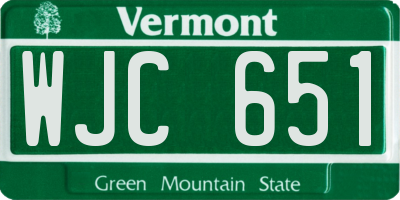 VT license plate WJC651