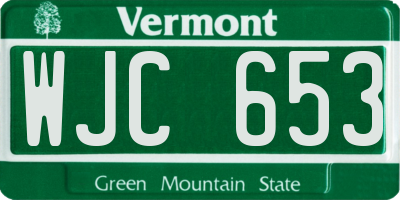 VT license plate WJC653