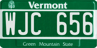 VT license plate WJC656