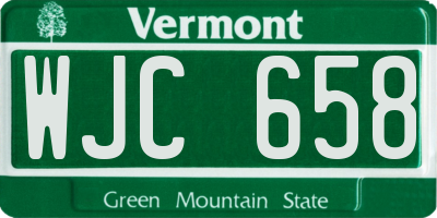 VT license plate WJC658