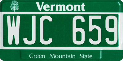 VT license plate WJC659