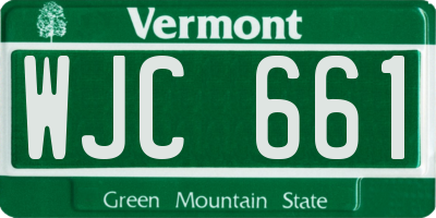 VT license plate WJC661