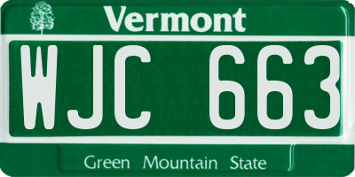 VT license plate WJC663