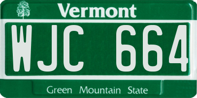 VT license plate WJC664