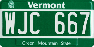 VT license plate WJC667