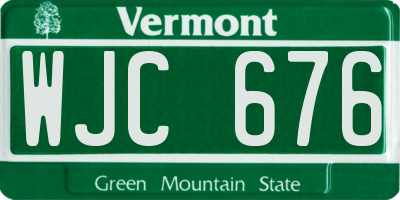 VT license plate WJC676