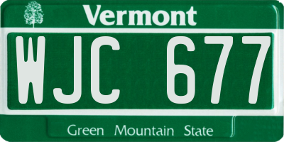 VT license plate WJC677
